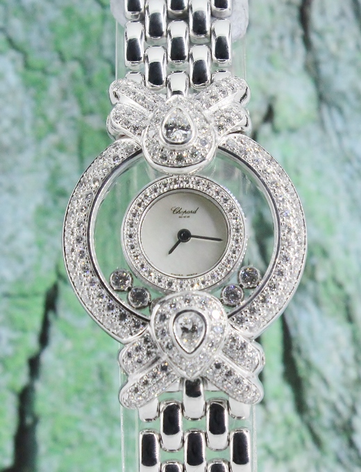 (image for) 100% ORIGNAL CHOPARD 18K WHITE GOLD DIAMOND WATCH / 4117 1